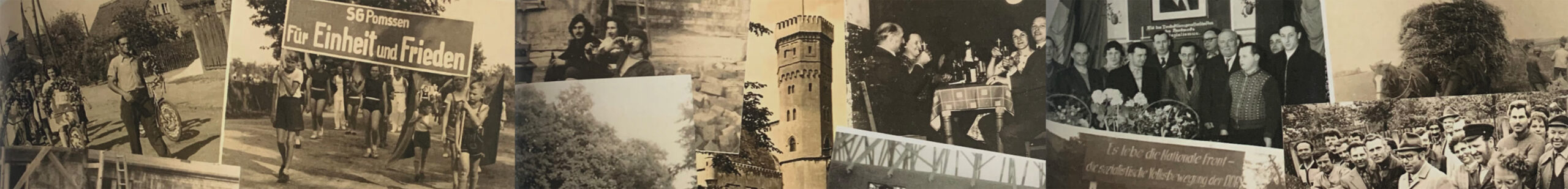 Fotozusammenstellung aus dem Leben in Pomßen Mitte des 21. Jahrhundert